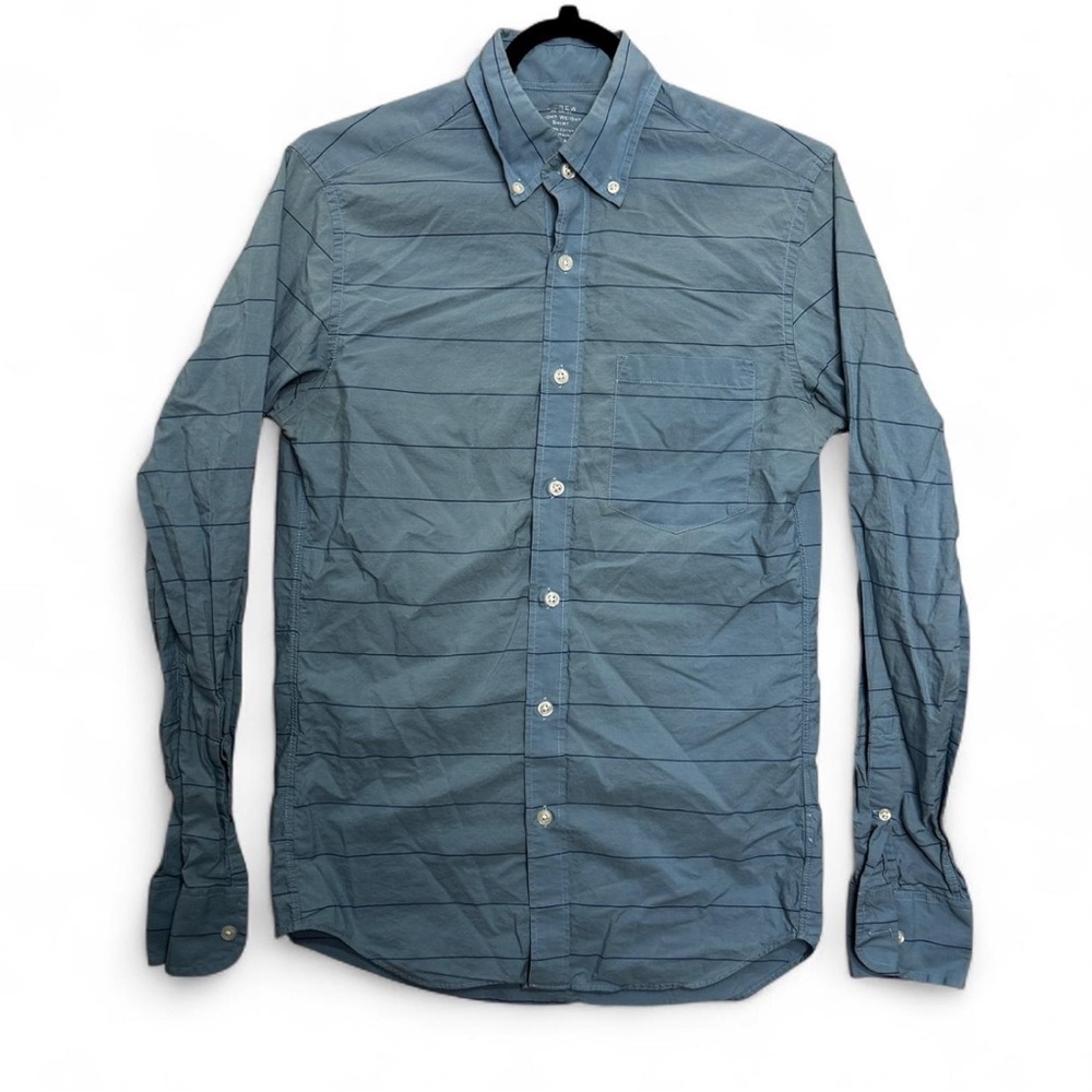 J.Crew Men XS Slim Fit Lightweight Blue Striped Button Down Shirt Preppy Office